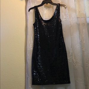 A Black Sequins Mini Dress